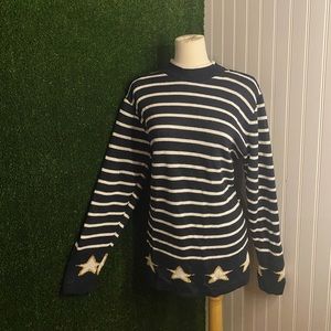 Alfred Dunner Navy Sweater Stars & Stripes